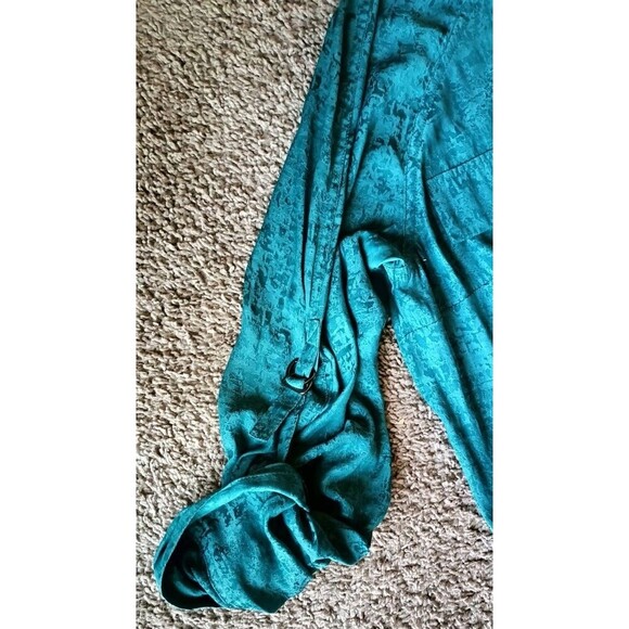 Rock & Republic Womens Long Sleeve Shirt Blouse Large Emerald Green  80s Retro - Picture 9 of 9